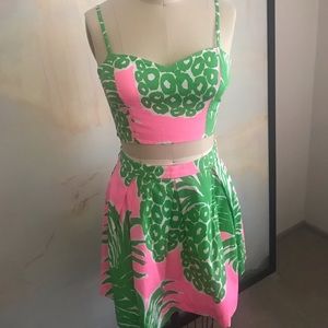 Lilly Pulitzer Two Piece Flamenco Pineapple Outfit